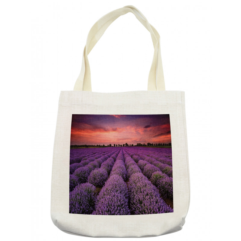 Lavender Field Sunset Tote Bag