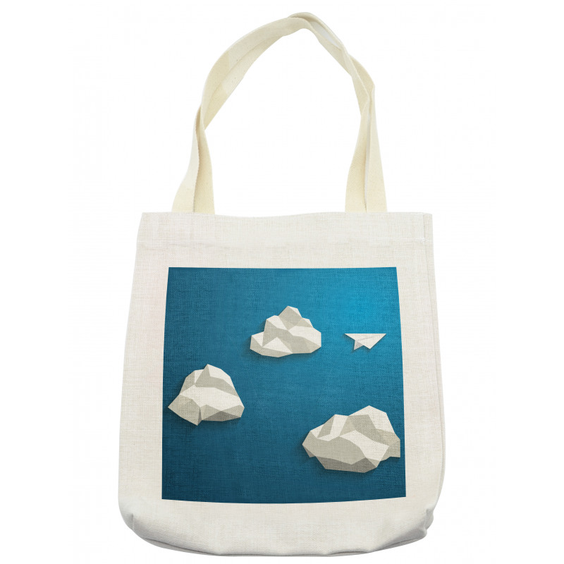 Plane Flying Between Polygons Tote Bag