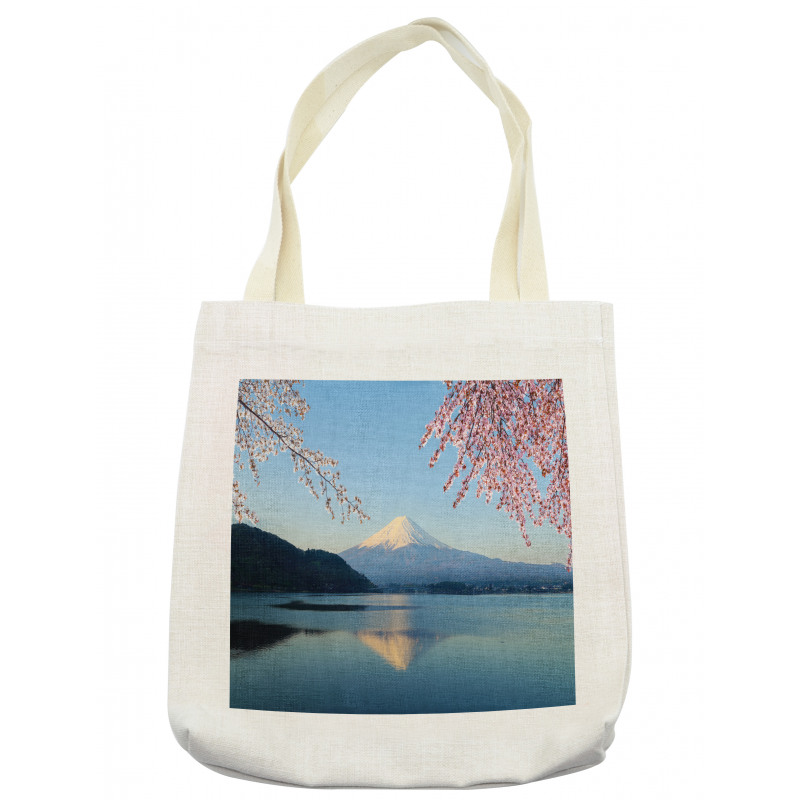 Japan Mountain and Sakura Tote Bag