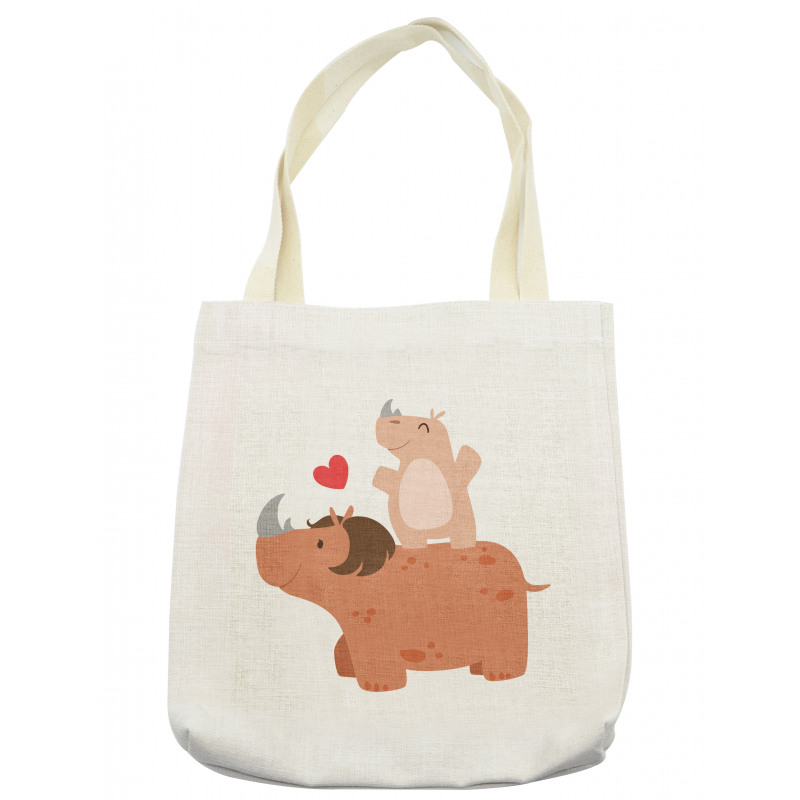 Mother and Calf with Heart Tote Bag