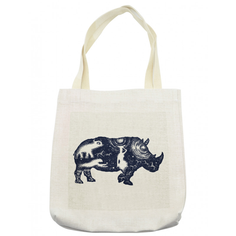 Woman and Animal Motifs Spots Tote Bag