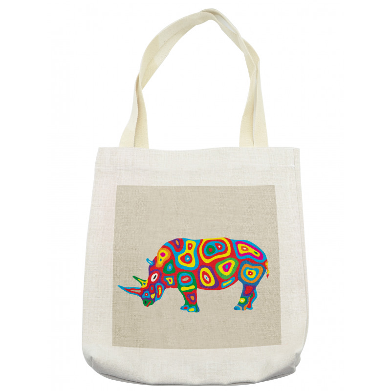 Rainbow Colored Motifs Animal Tote Bag