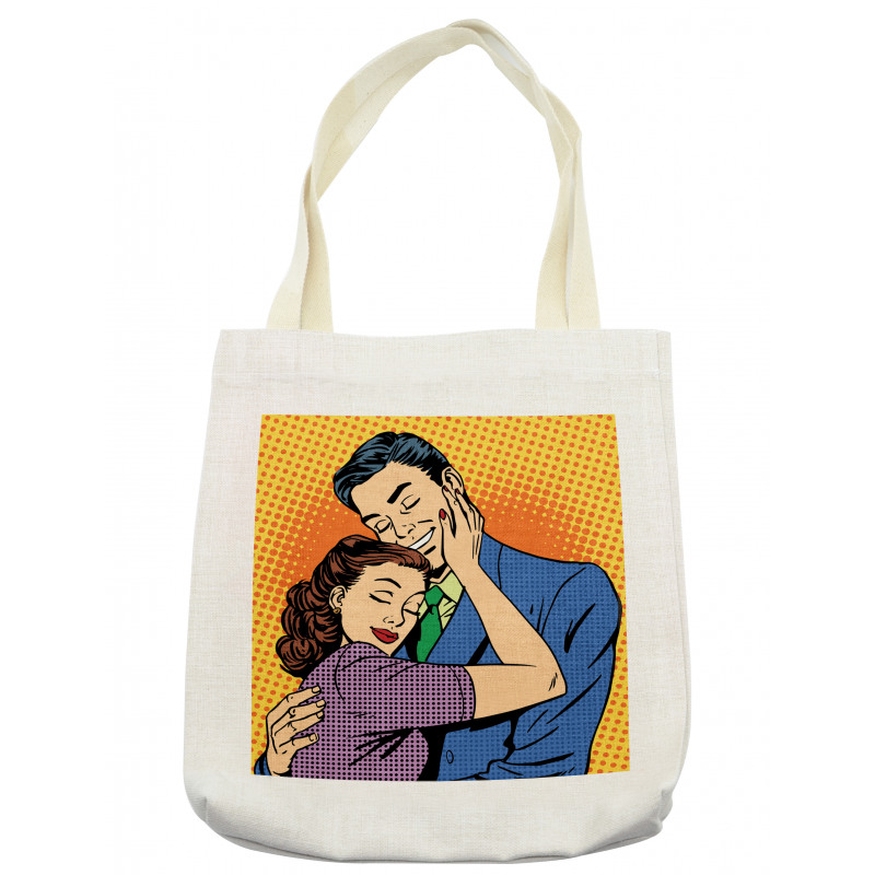 Loving Husband Wife Hugging Tote Bag