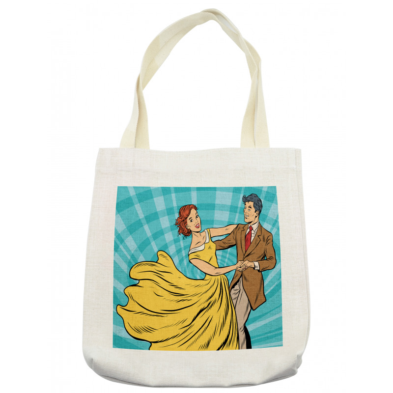 Dancing Romantic Retro Couple Tote Bag