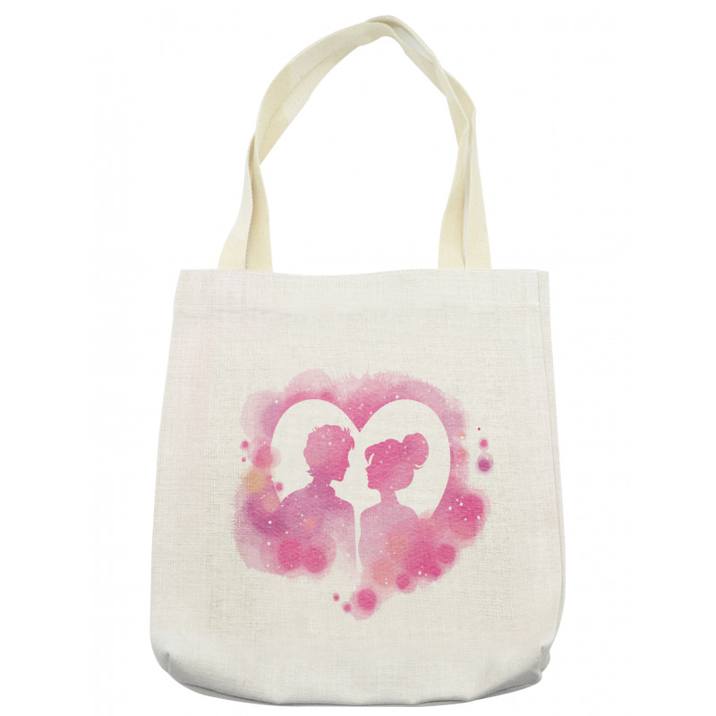 Valentine Lovers on a Heart Tote Bag