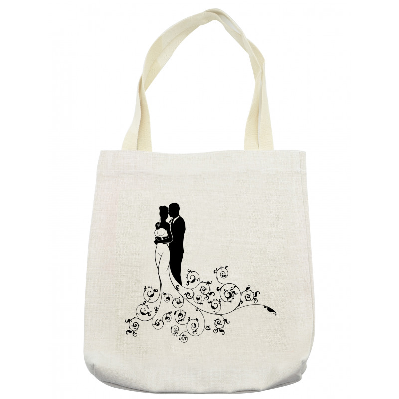 Bride and Groom Abstract Art Tote Bag