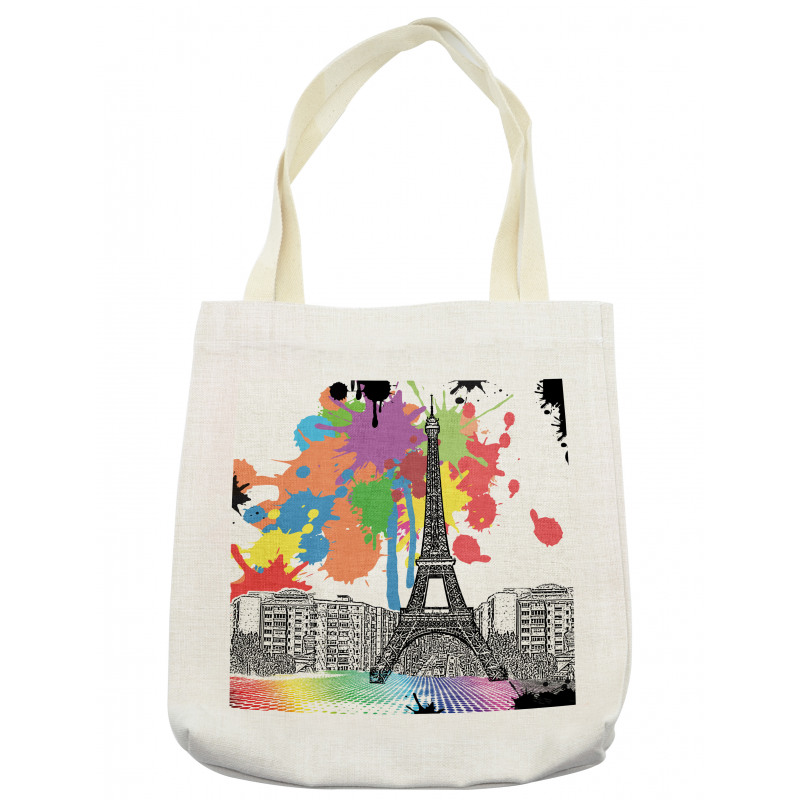 Splashing Spots Eiffel Tower Tote Bag