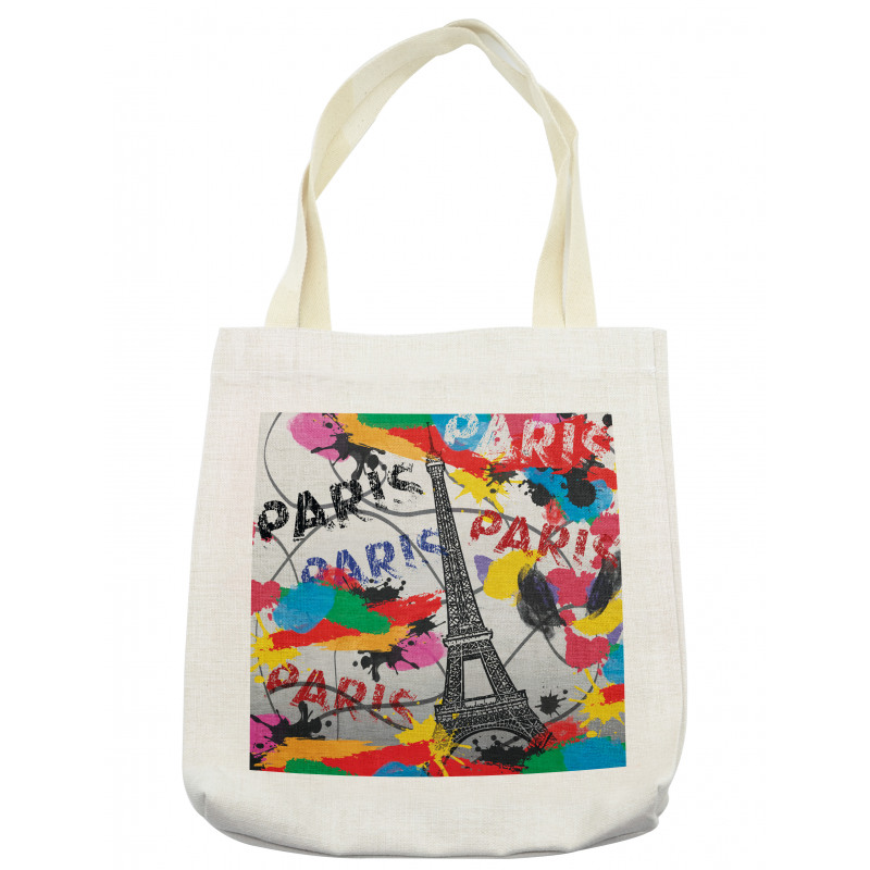 Contemporary Eiffel Tower Art Tote Bag