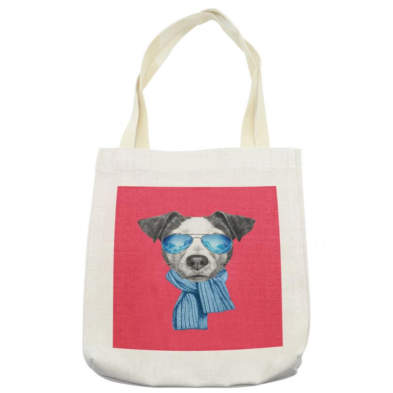 Hipster Dog Glasses Tote Bag