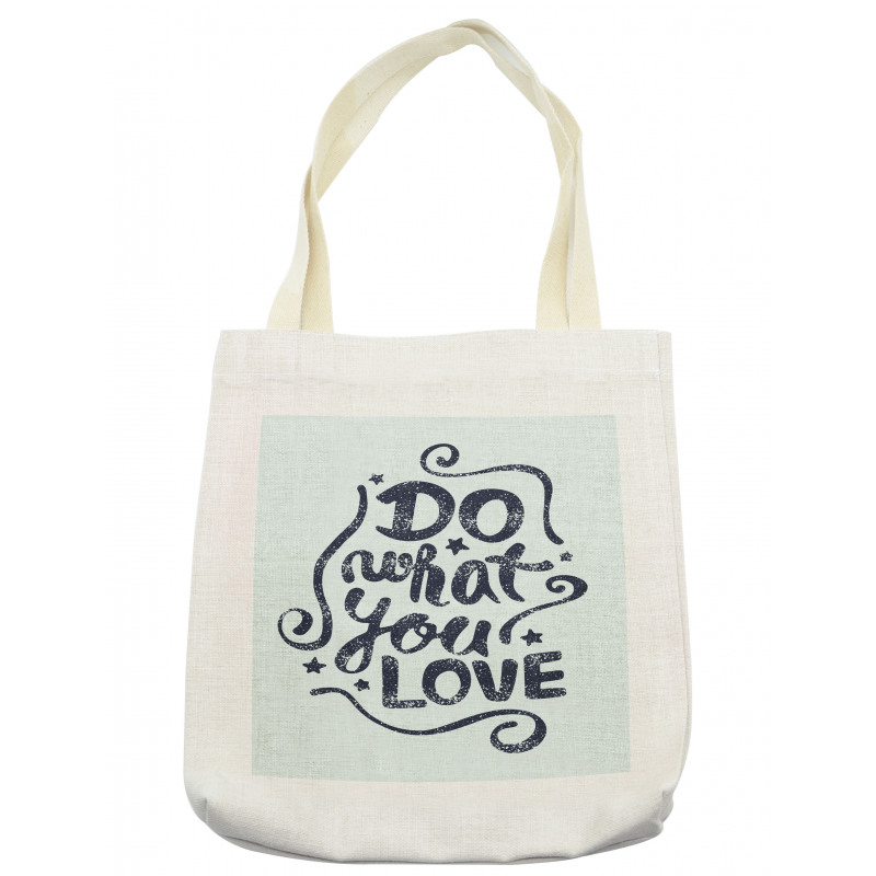 Lettering Blue Grunge Star Tote Bag