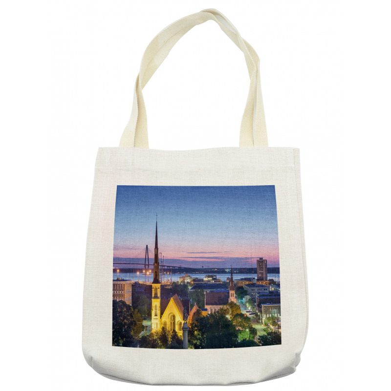 Famous Landmark Theme Tote Bag