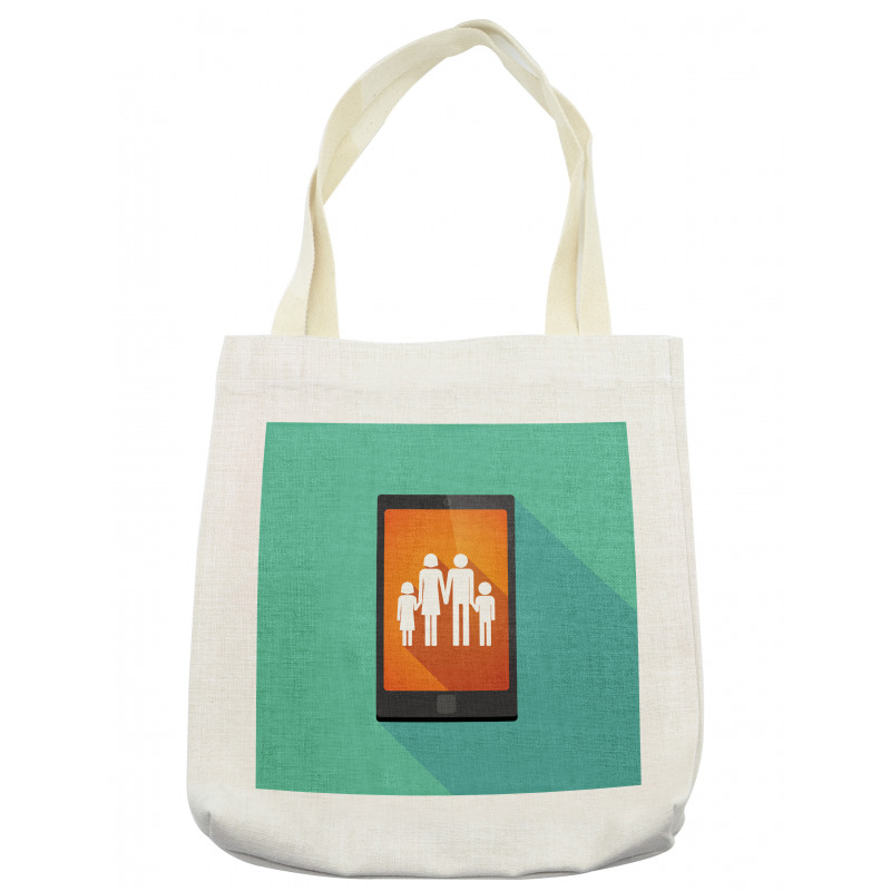 Cartoon Family Silhouette Tote Bag