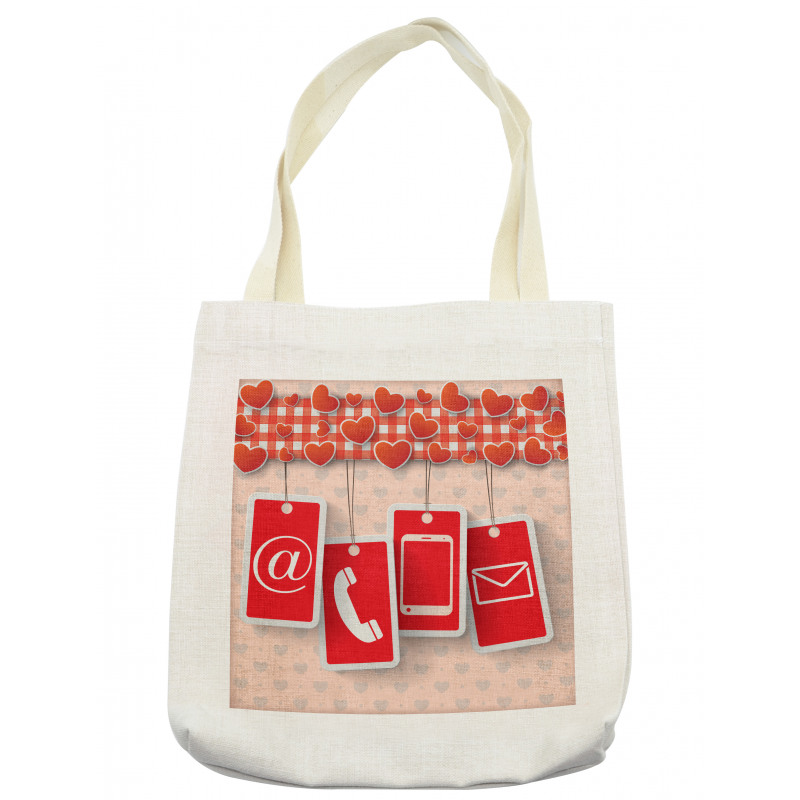 Phone and Hearts Tote Bag