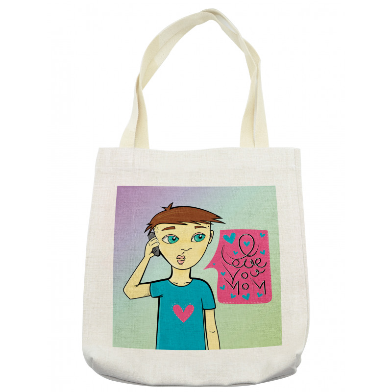 Boy Calling His Mother Tote Bag