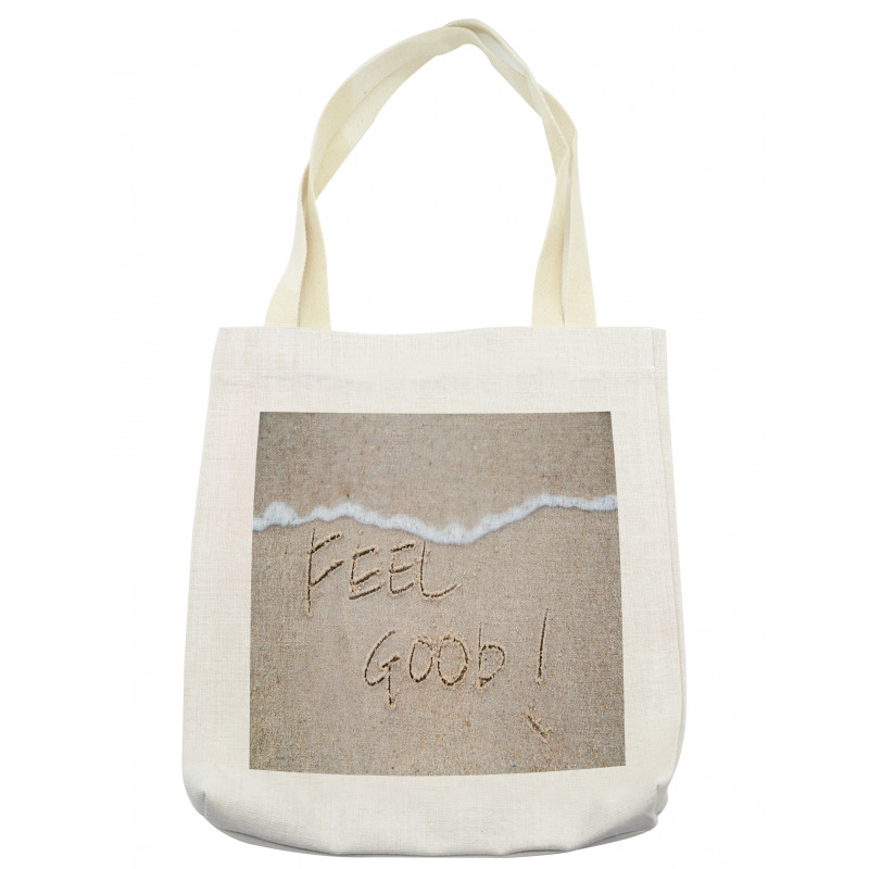 Text on Sand Beach Summer Tote Bag