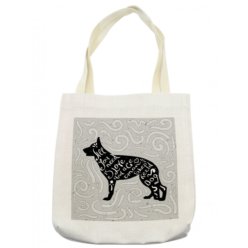 German Shepherd Dog Doodle Tote Bag