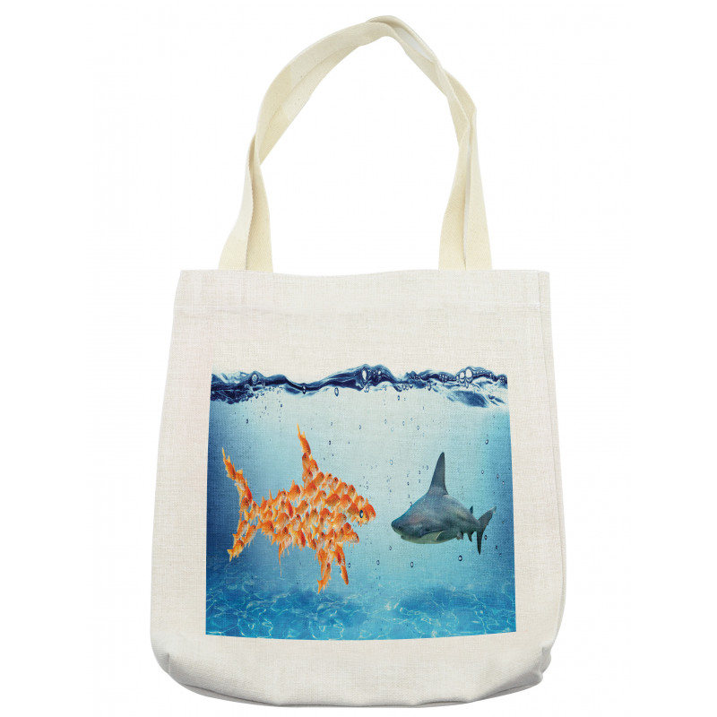 Fish Team up Against Shark Tote Bag