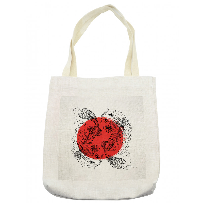 Japanese Carps on Circle Tote Bag