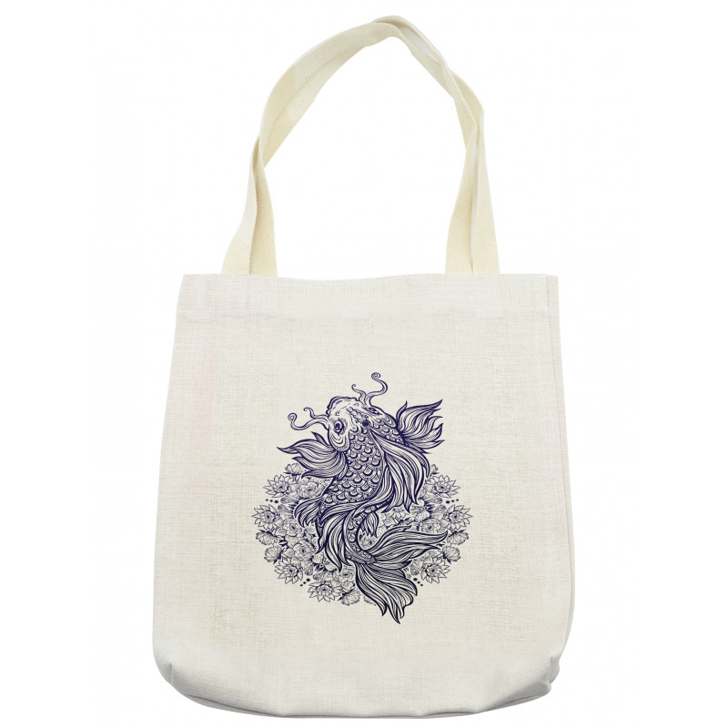 Koi Carp in Dark Blue Tone Tote Bag