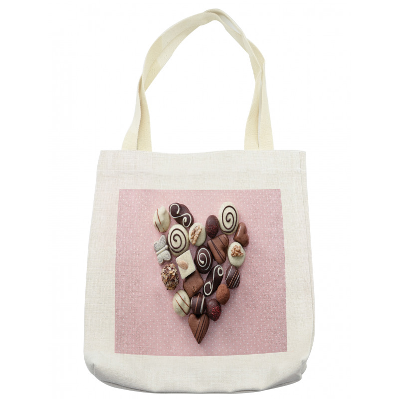 Candies in a Heart Shape Tote Bag