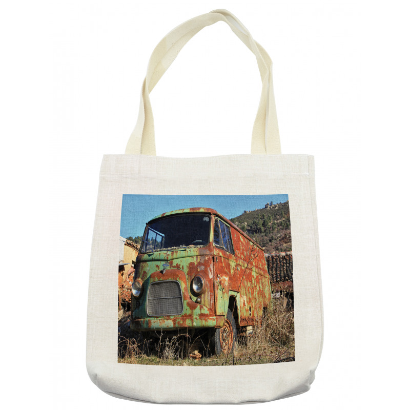 Damaged Old Green Van Tote Bag