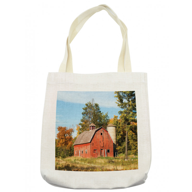 Old Barn Silo with Trees Tote Bag