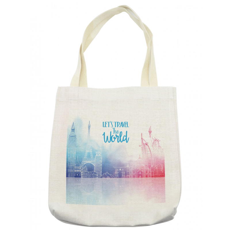 Travel the World Hand Drawn Tote Bag