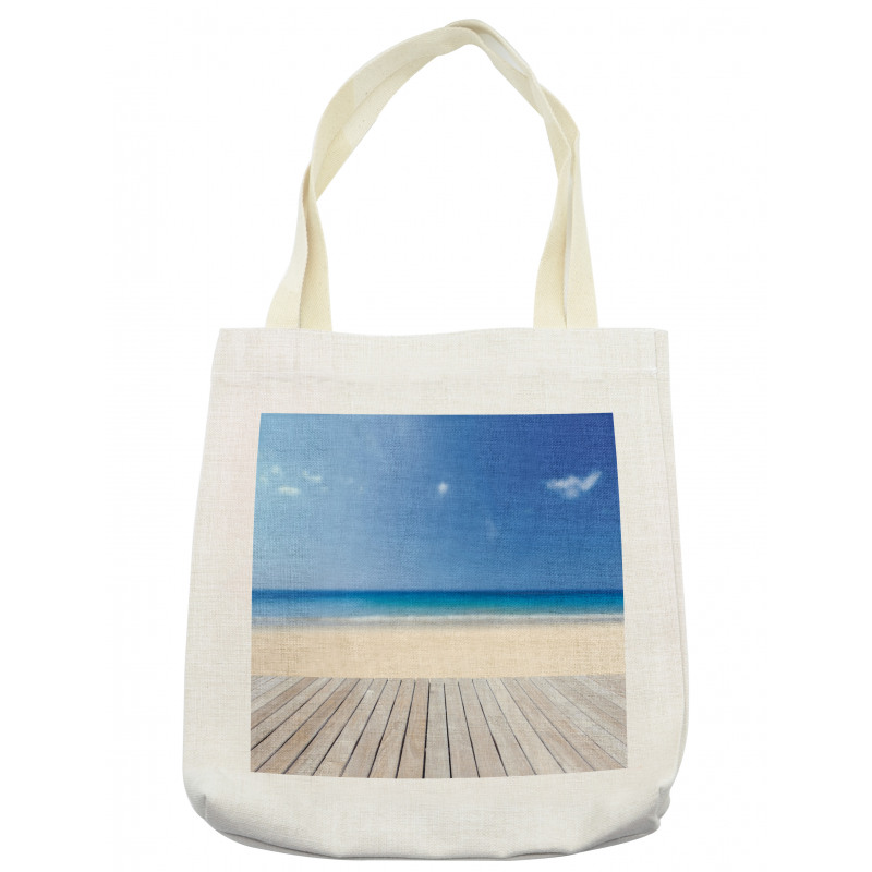 Wooden Decking Sea Tote Bag