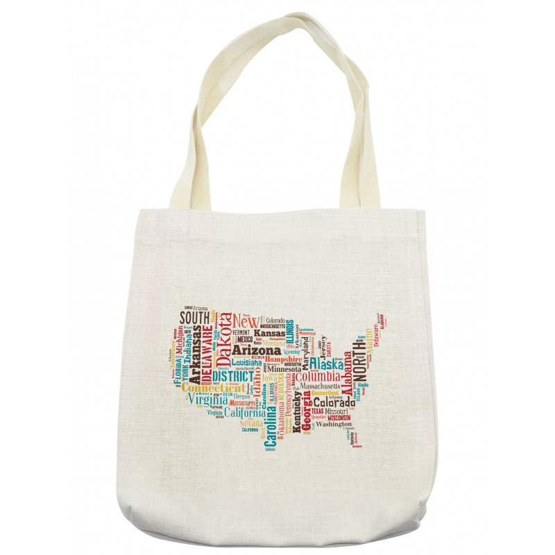 Map Cities Towns Names Tote Bag