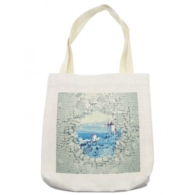 Breaking Wall Santorini Tote Bag