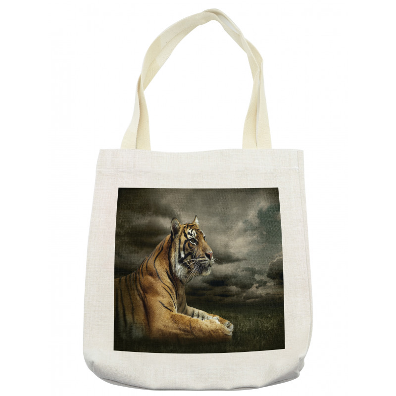 Jungle African Cat Clouds Tote Bag