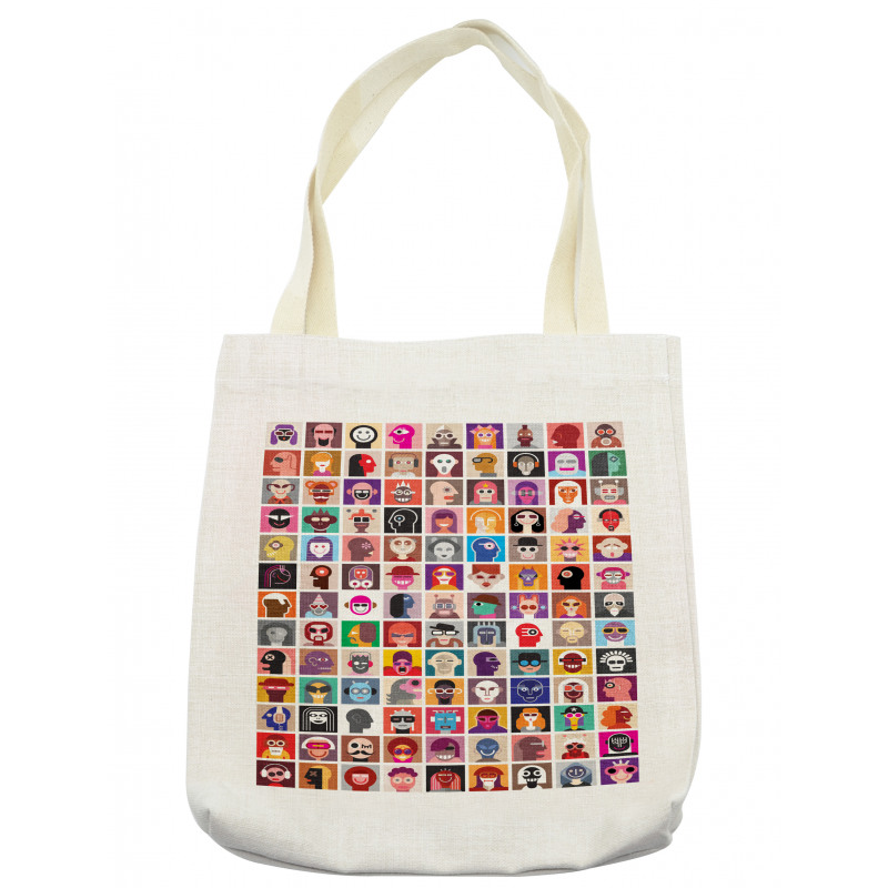 Cheerful Animated Portraits Tote Bag