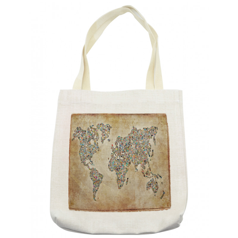 Vintage Collage World Map Tote Bag