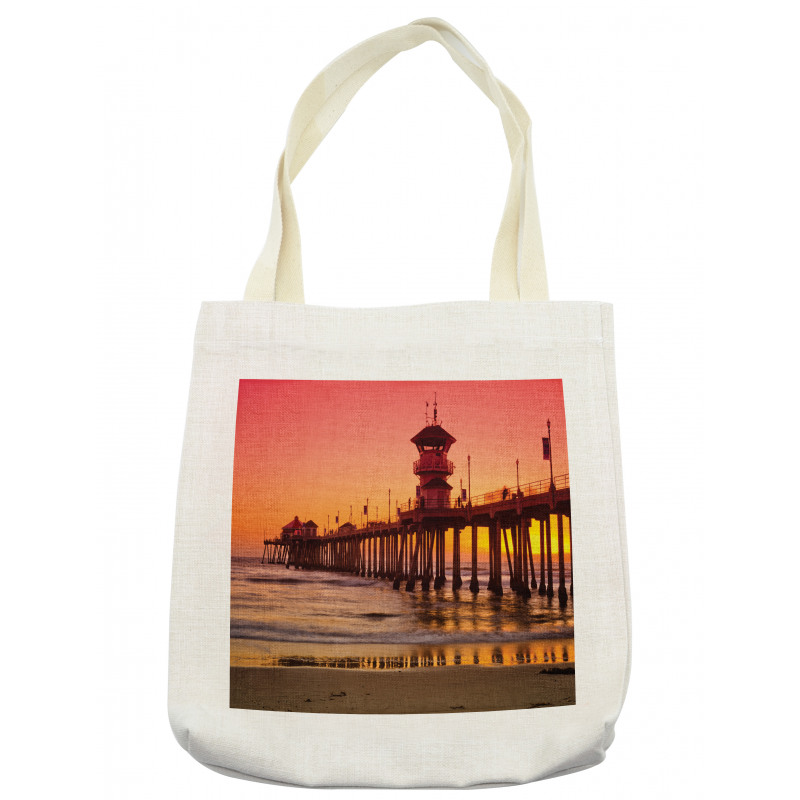 Huntington Beach Pier Sunset Tote Bag