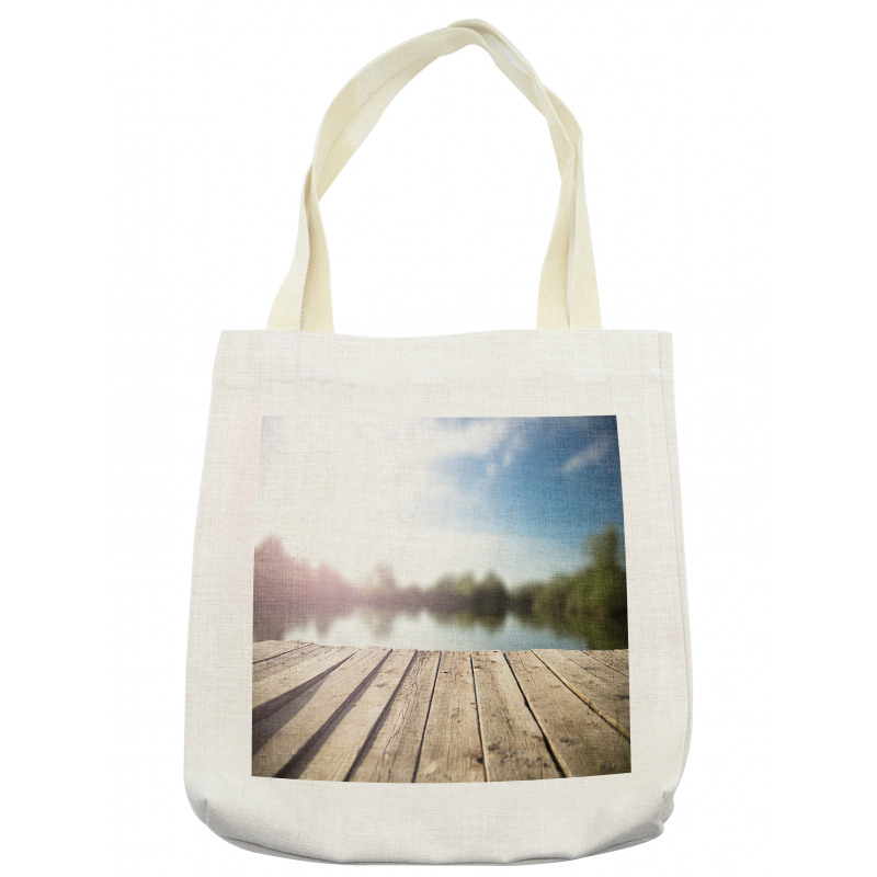 Grunge Wood Pier Blurred Photo Tote Bag