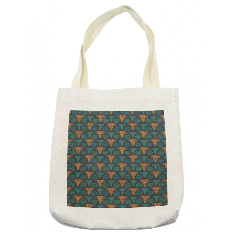 Floral Elephant Mandala Tote Bag