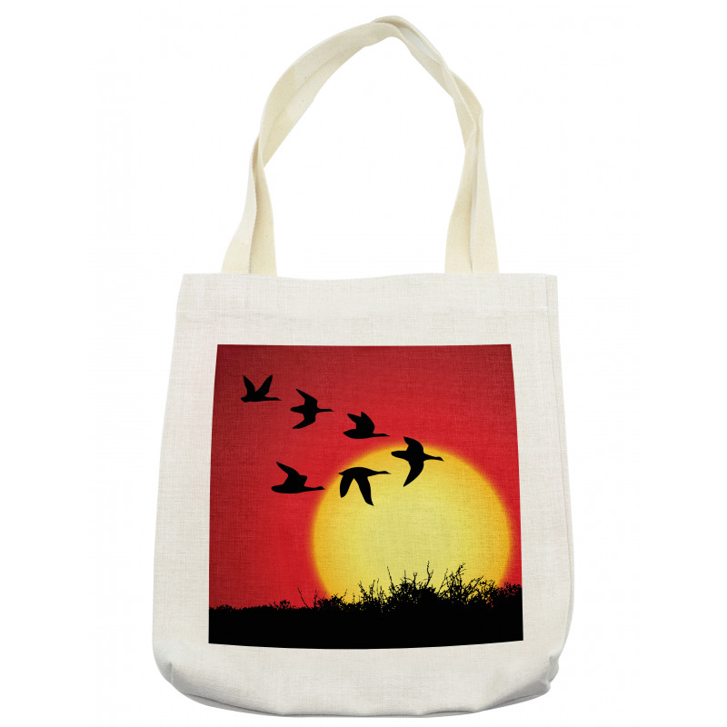 Skein of Geese Migrate Sunset Tote Bag