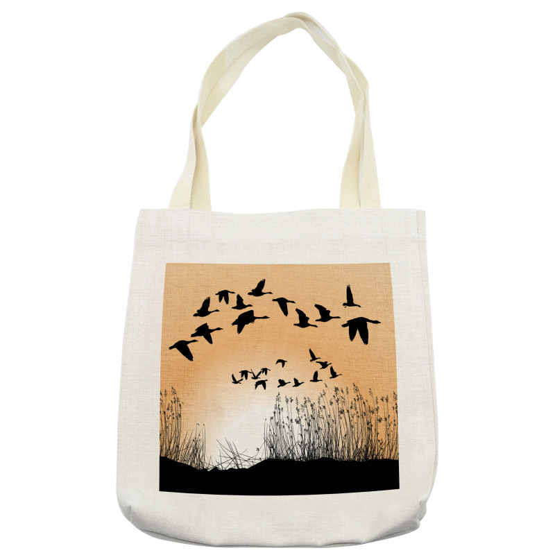 Reeds Silhouettes in the Sky Tote Bag