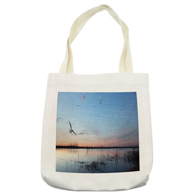 Geese Flying Across Wild Lake Tote Bag