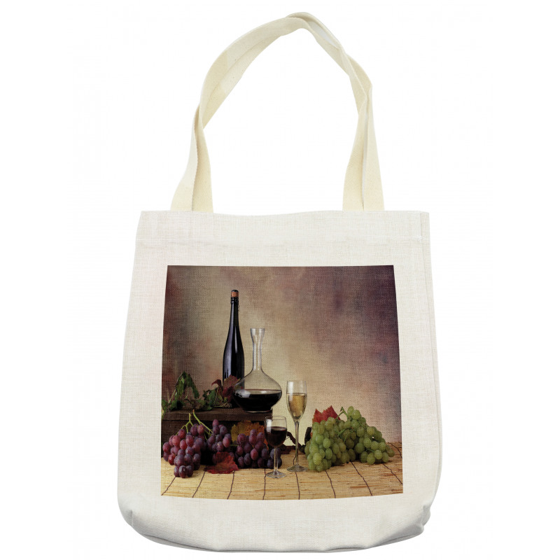 Grapes Wines Bottles Glasses Tote Bag