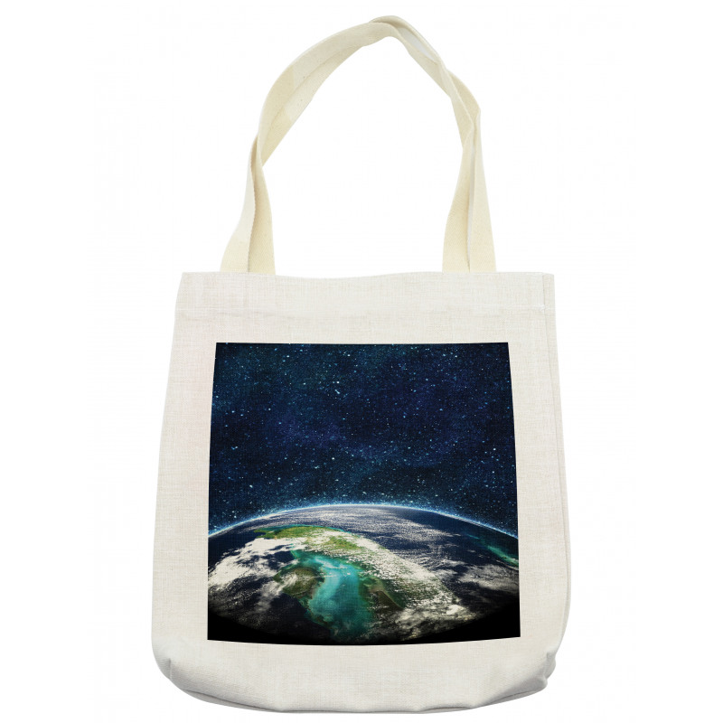 Nebula Earth and Stars Tote Bag