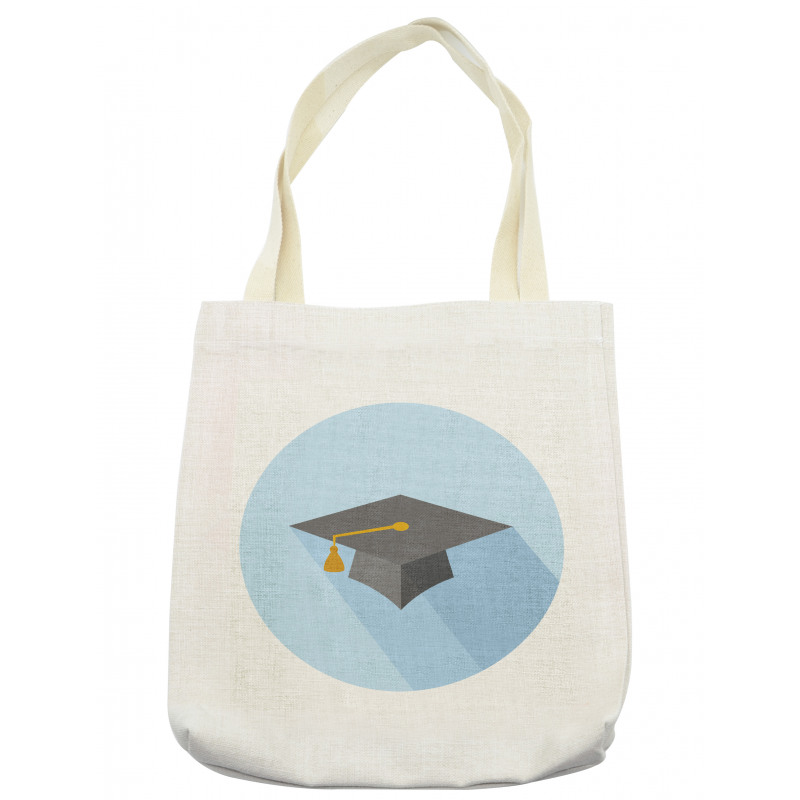 Cap on Blue Round Tote Bag