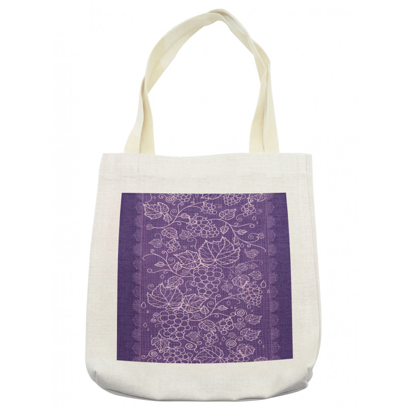 Outline Fruits Vertical Strip Tote Bag