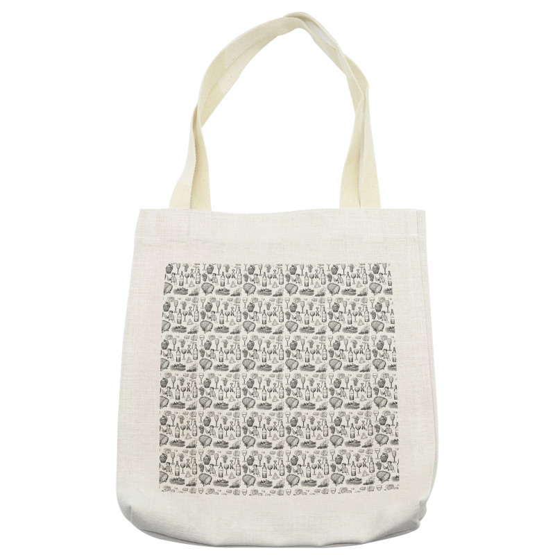 Winery Items Hand Drawing Tote Bag