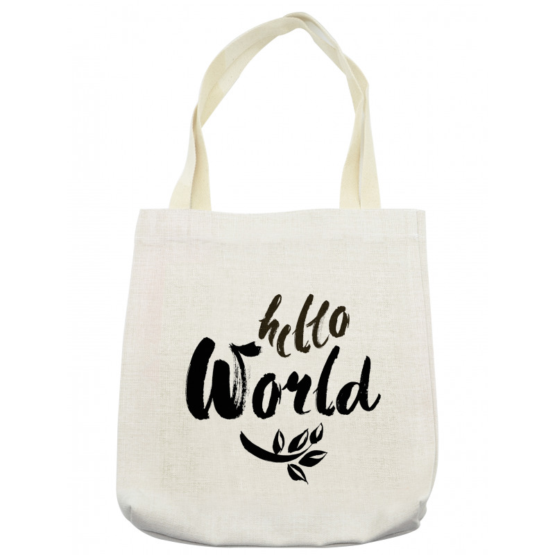 Brush Lettering Hello World Tote Bag