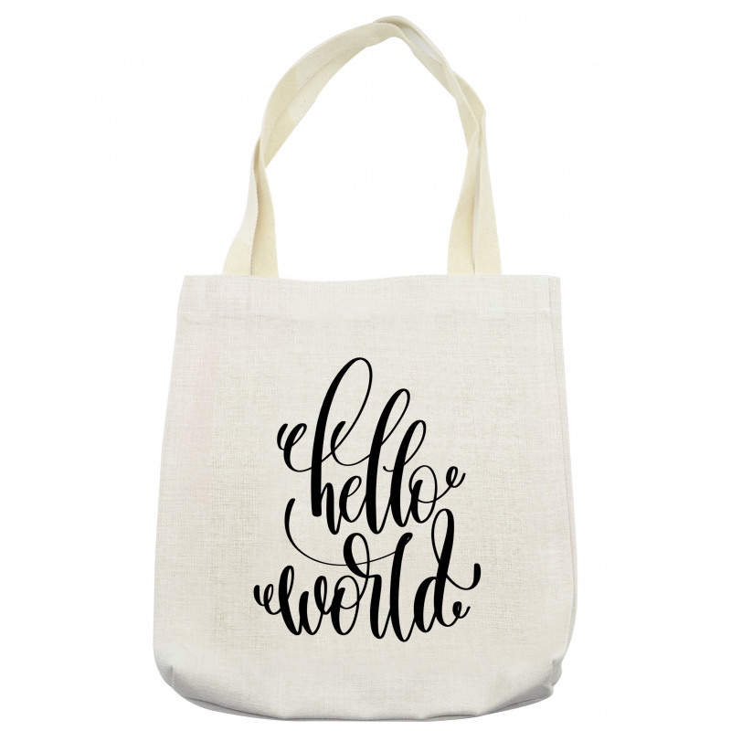 Hand Written Hello World Art Tote Bag