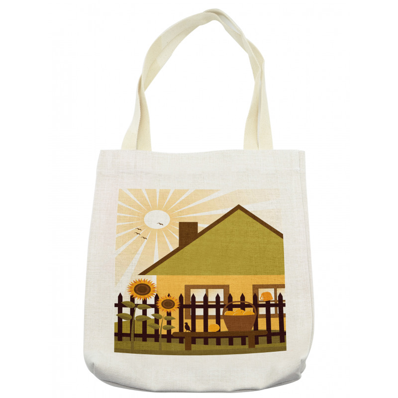 Cartoon House with Garden Tote Bag