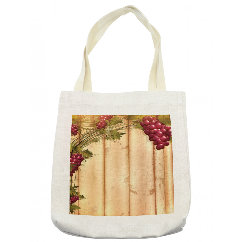 Grapes Wooden Illustration Tote Bag