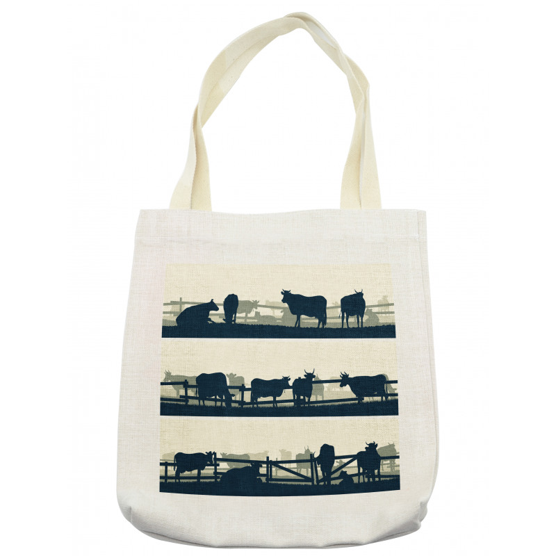 Farm Grazing Cows and Bulls Tote Bag