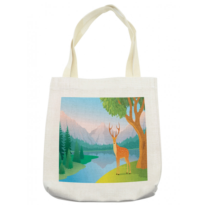 Deer Mountain Landscape Tote Bag